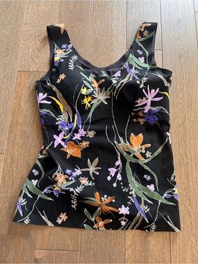 XL Knix Black Floral Scoop Neck Tank‎ Top